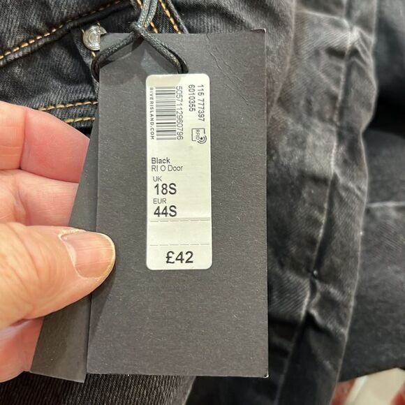 River island Denim Edition Ri O door luxe collection jeans 14 short NWT - Picture 11 of 13